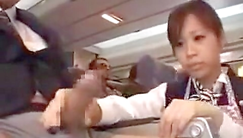 japanese stewardess handjob 3
